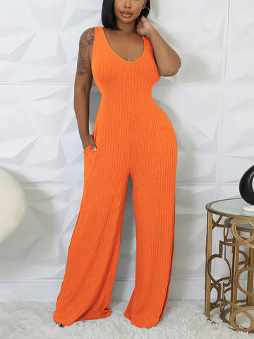 Ribbed Bolero  Jumpsuit Set