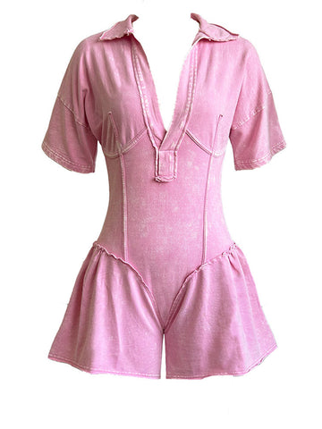Acid-Wash Flare Rompers