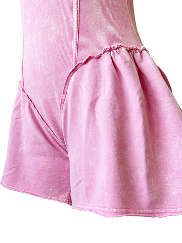 Acid-Wash Flare Rompers