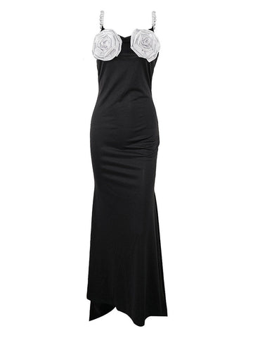 Pearl Strap Floral Party Dresses