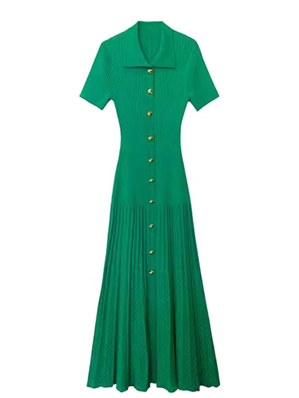 Knit Button Midi Dresses