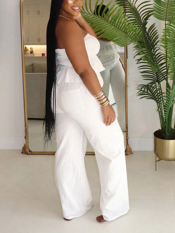 Smock Ruffle Top Pants Set