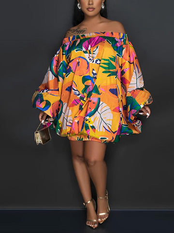 Off Shoulder Printed Dresses
