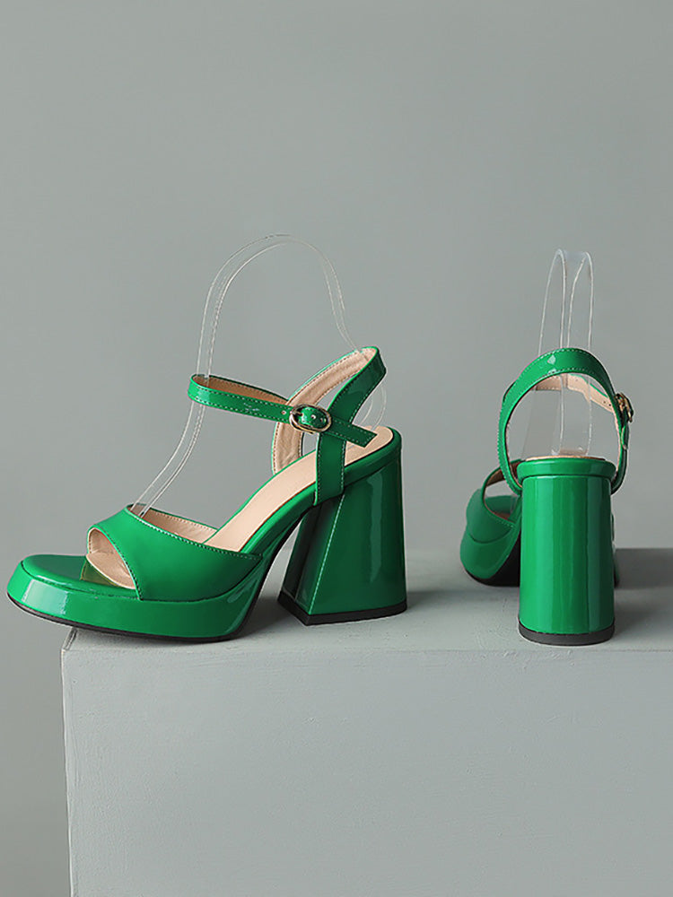 Leather Chunky Heels