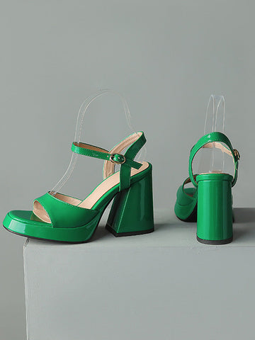 Leather Chunky Heels