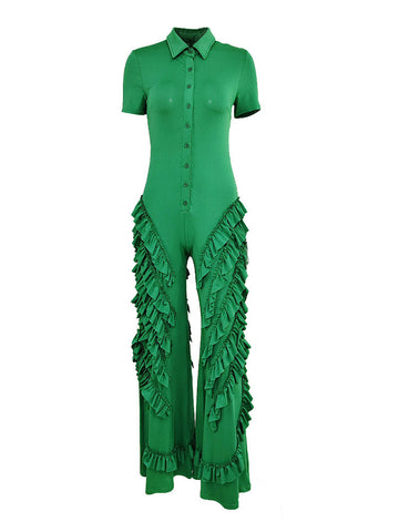 Ruffle Wide Leg Jumpsuits