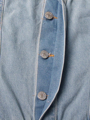 Denim Strapless Cargo Jumpsuits