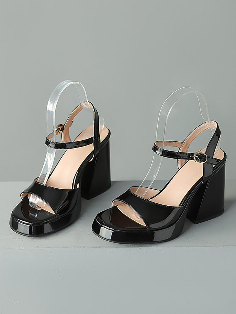 Leather Chunky Heels