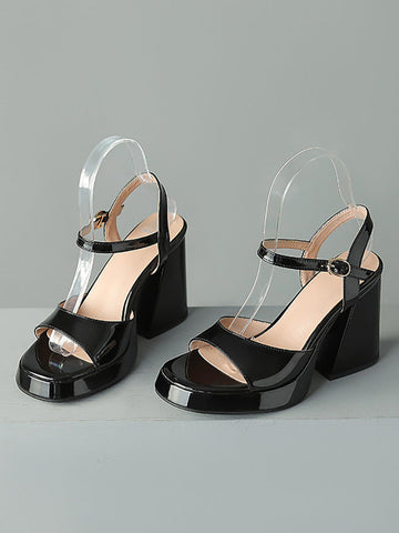 Leather Chunky Heels