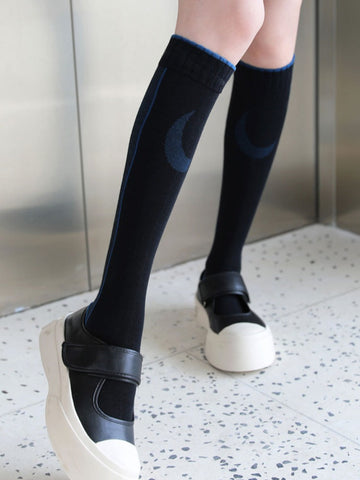 Cartoon Flower Pattern Cotton Socks