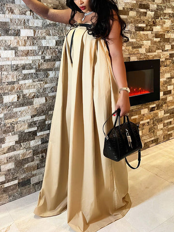 Strapless Loose Jumpsuits With Belt