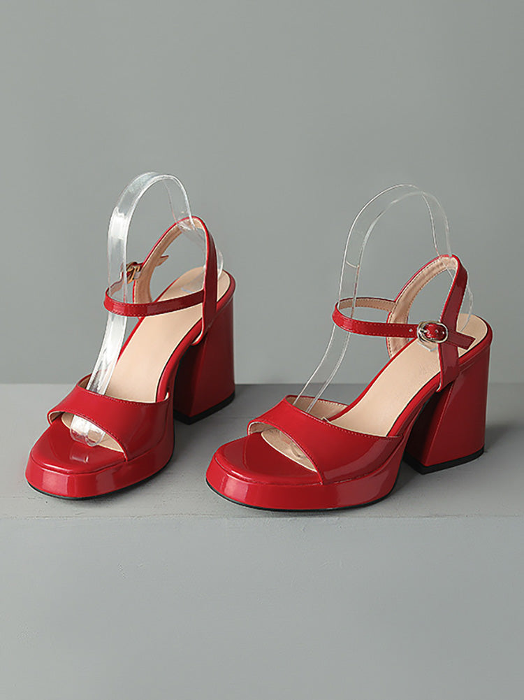 Leather Chunky Heels