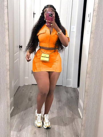 Ribbed Crop Top Skirt Set