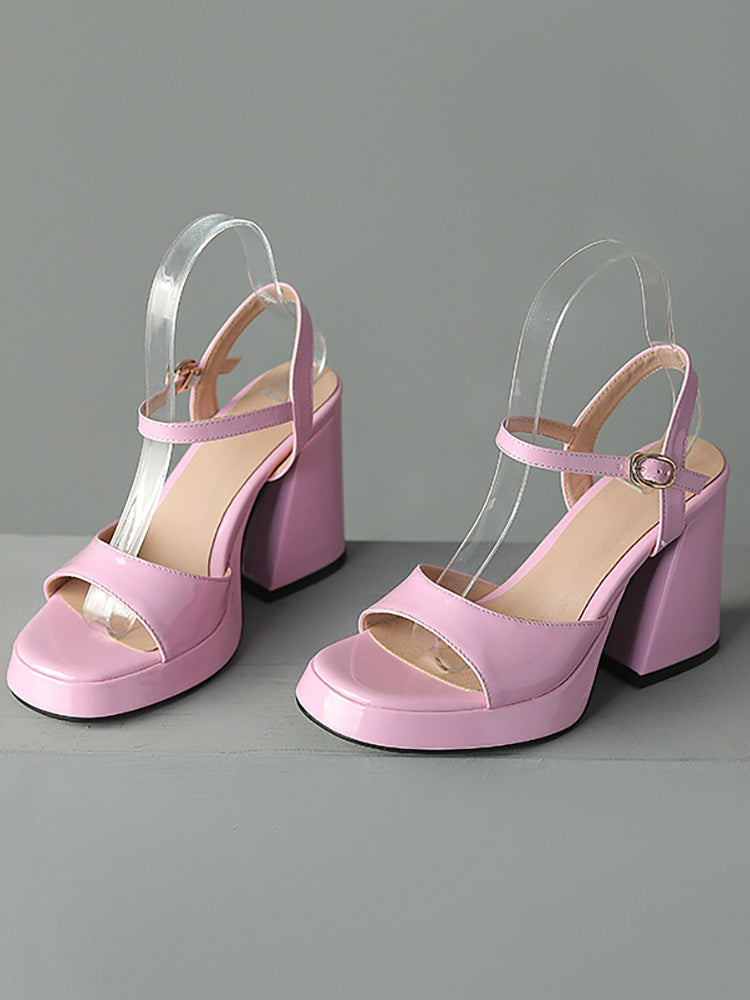 Leather Chunky Heels