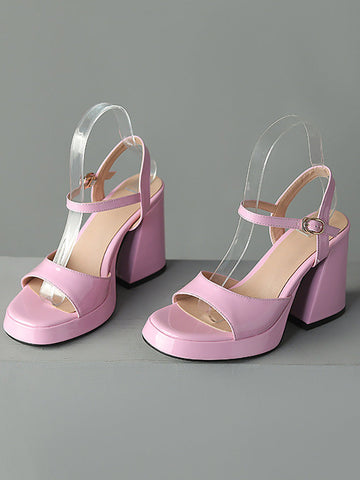 Leather Chunky Heels