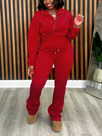 Half Zip Sweatshirt  Jogger Set