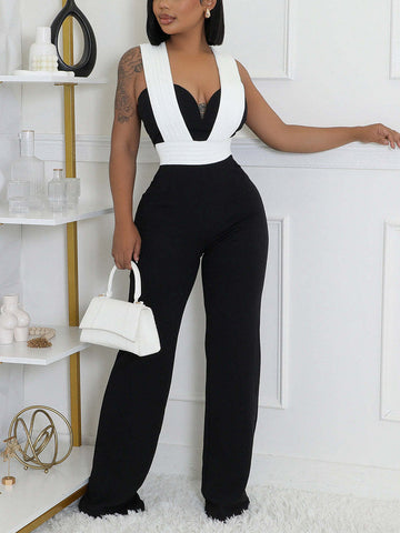 Strap Sweetheart Neck Jumpsuits