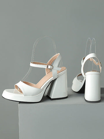Leather Chunky Heels