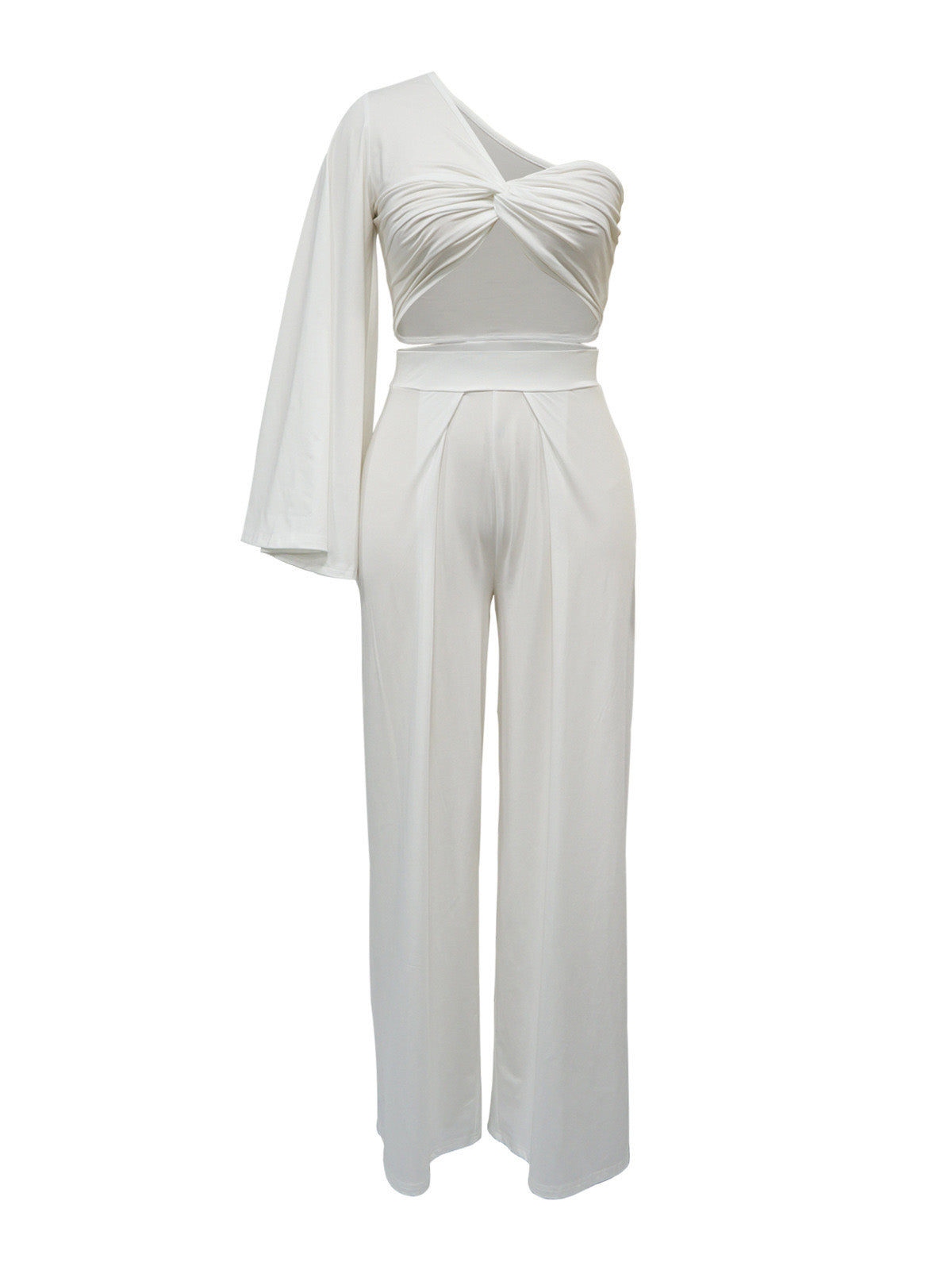 One Shoulder Top  Wide Pants Set