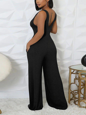 Ribbed Bolero  Jumpsuit Set