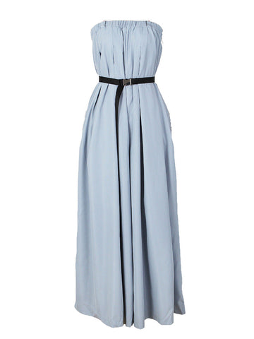Strapless Loose Jumpsuits With Belt