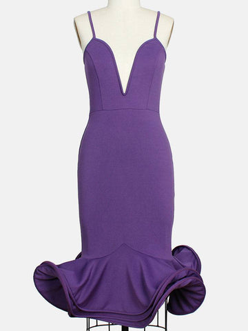 Spaghetti Strap Flare Bandage Dresses