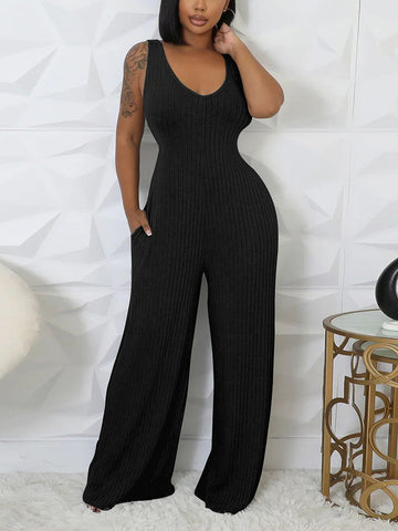 Ribbed Bolero  Jumpsuit Set