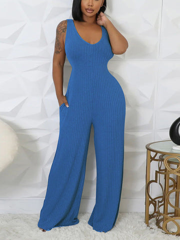 Ribbed Bolero  Jumpsuit Set