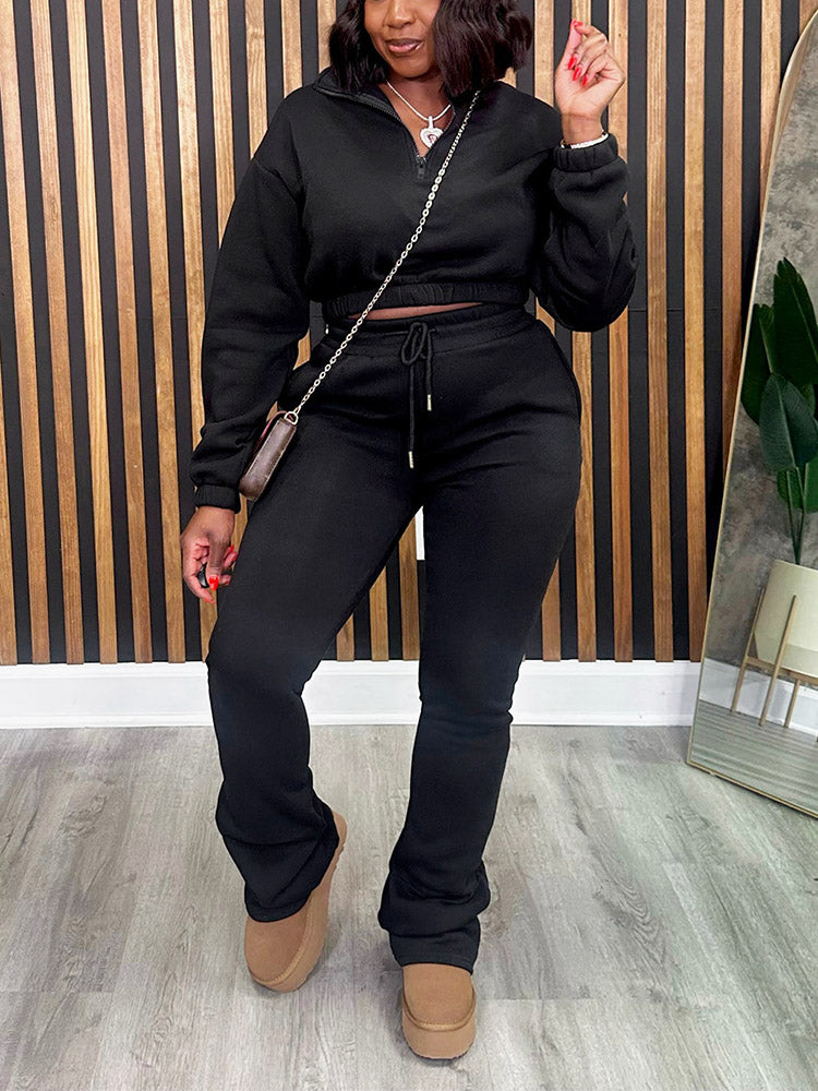 Half Zip Sweatshirt  Jogger Set