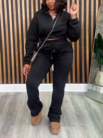 Half Zip Sweatshirt  Jogger Set