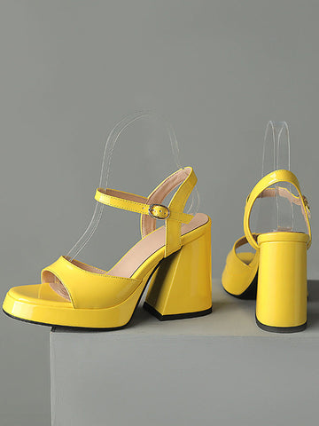 Leather Chunky Heels