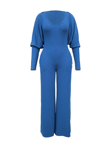 Ribbed Bolero  Jumpsuit Set