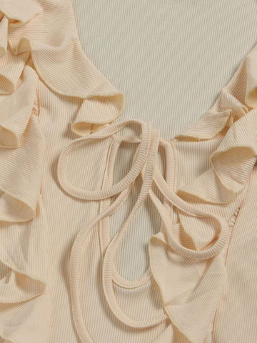 Ruffle Lace-Front Maxi Dresses