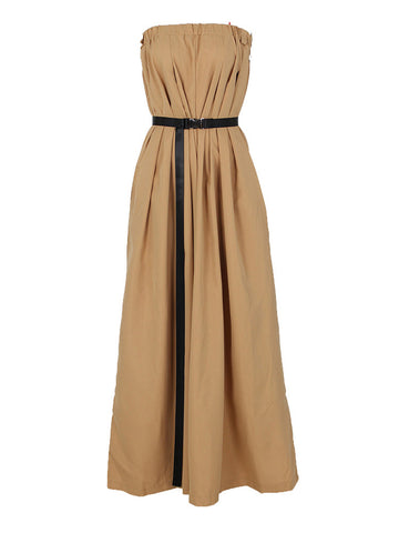 Strapless Loose Jumpsuits With Belt