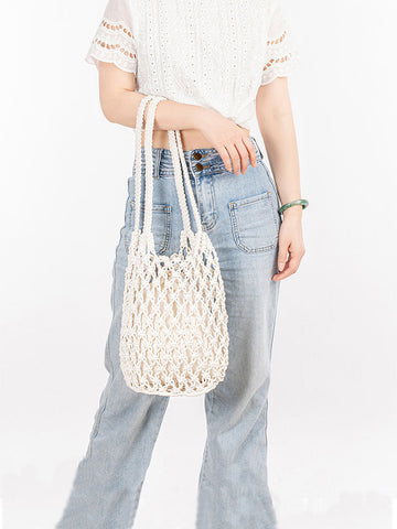 Cotton Thread Woven Fishnet Bag