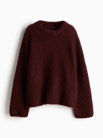 Oversized Mohair-Blend Sweater Skirt Set