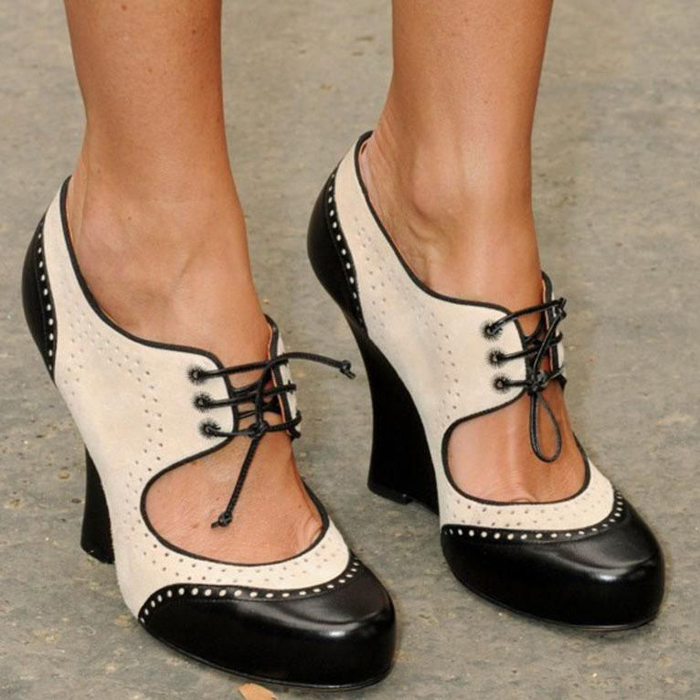 PU Two Tone Cap-toe Strapped Sandals