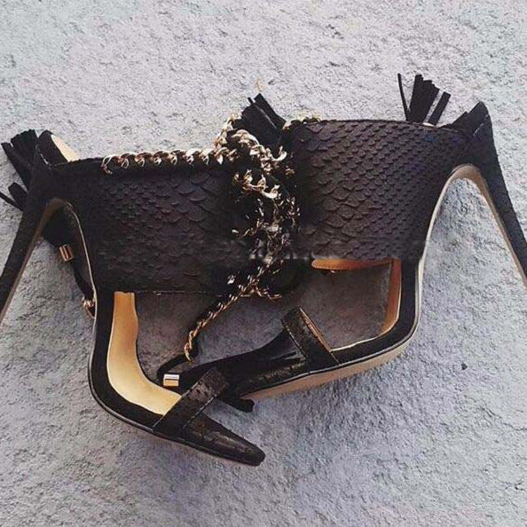 Peep Toe High Heel Lace-up Sandals