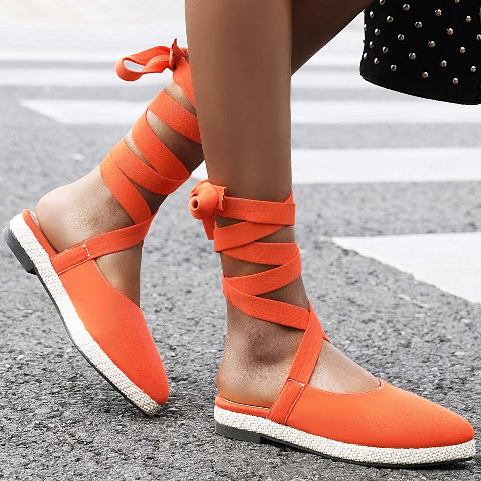 Pointed Toe Crossover Lace-up Sandals
