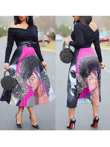 Butterfly Pattern Pleated Skirts