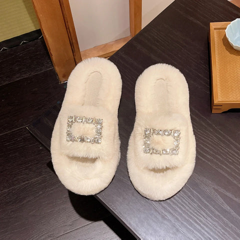 New Style Diamond Fur Slippers
