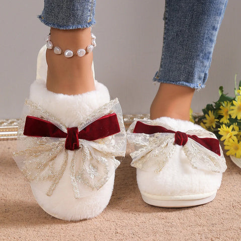 Lace Bow Lightweight Comfortable Slippers