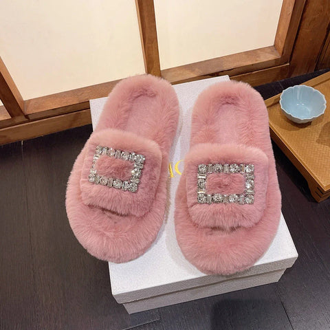 New Style Diamond Fur Slippers