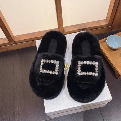 New Style Diamond Fur Slippers