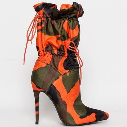 High Heel Pointed Toe Boots With Zipper Shoes