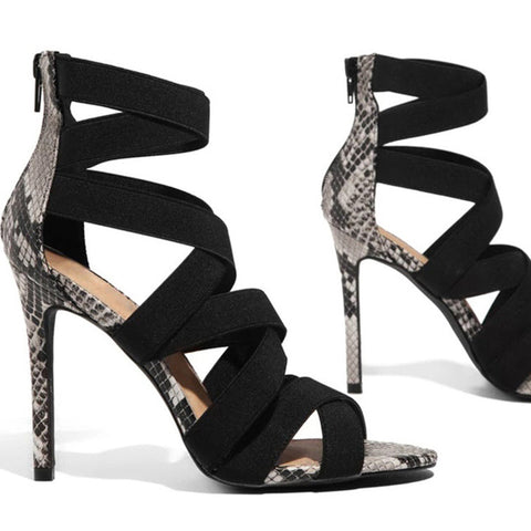 Stiletto High Heel Serpentine Sandals Gladiator Shoes