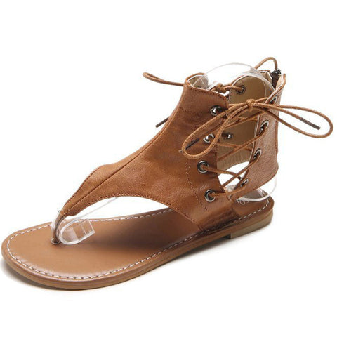 Strappy Open Toe Sandals With Zipper