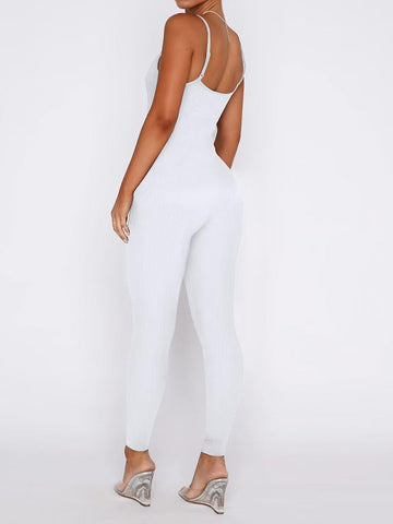Ribbed Adjustable Strap Bodycon Jumpsuits
