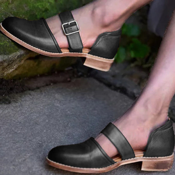 Low Heel Closed-toe Pump Shoes  With Buckle