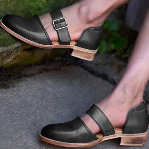 Low Heel Closed-toe Pump Shoes  With Buckle